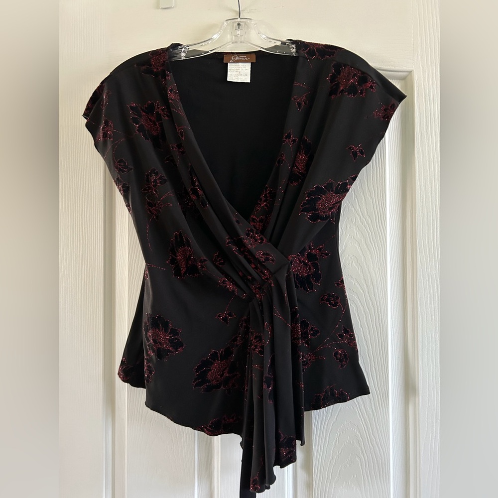 Black top with red sparkle
